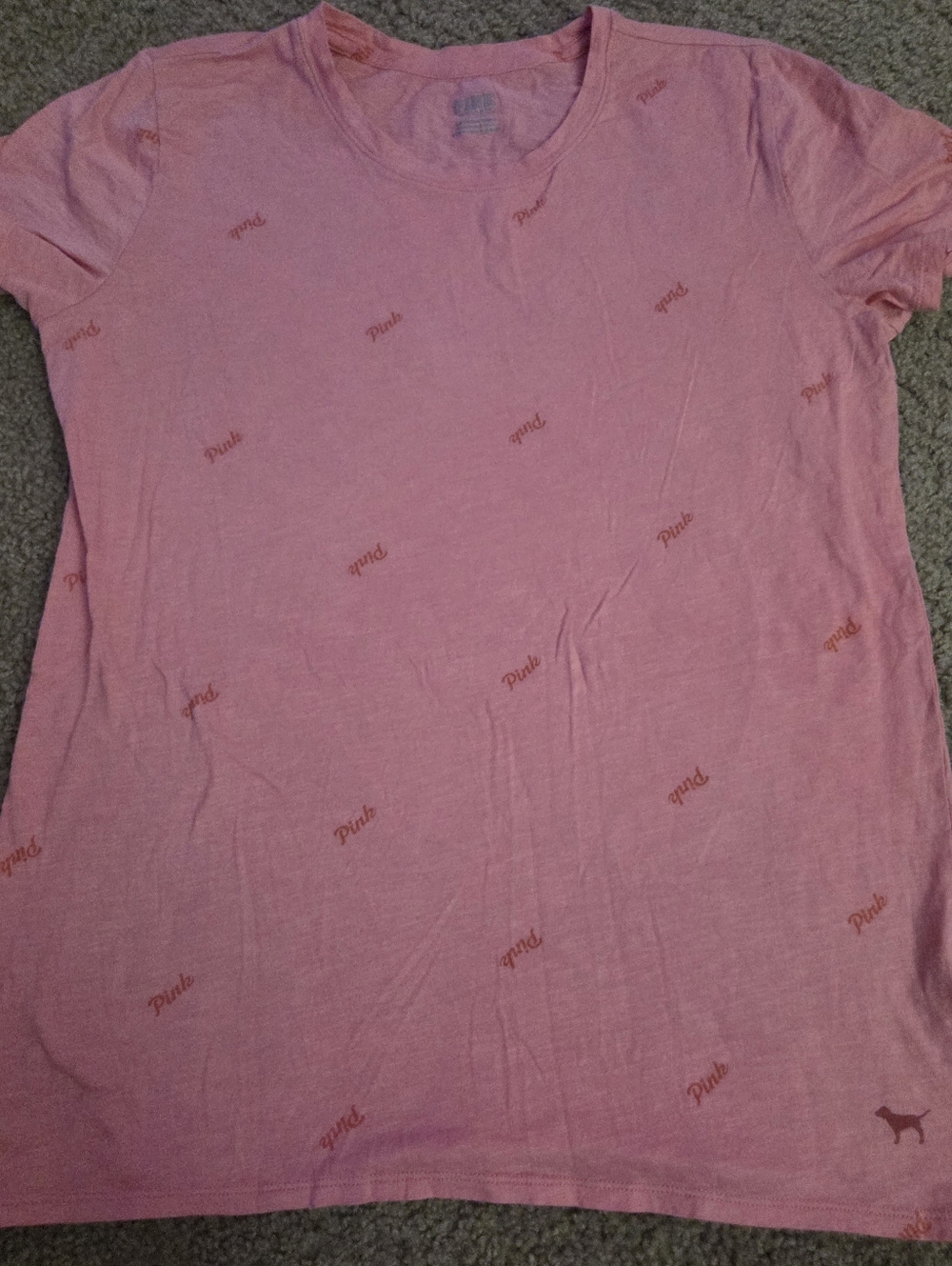 PINK Victoria's Secret Spellout Short Sleeved Tee
